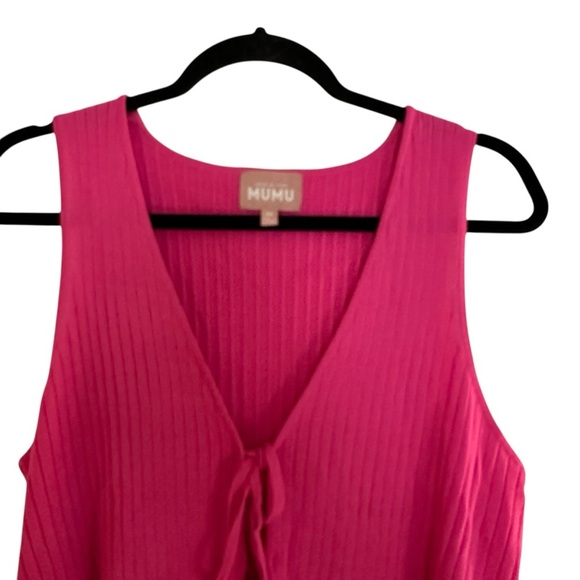 Show Me Your Mumu pink Time Out Tie Top Knit Rib top Medium - Picture 5 of 12